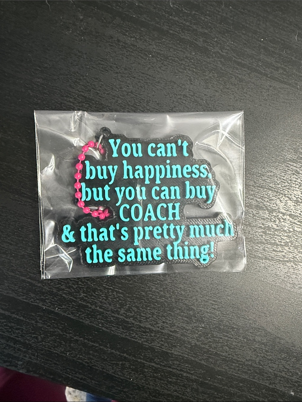 Black & Teal Keychain Charm
